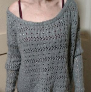 💙cropped off shoulder sweater